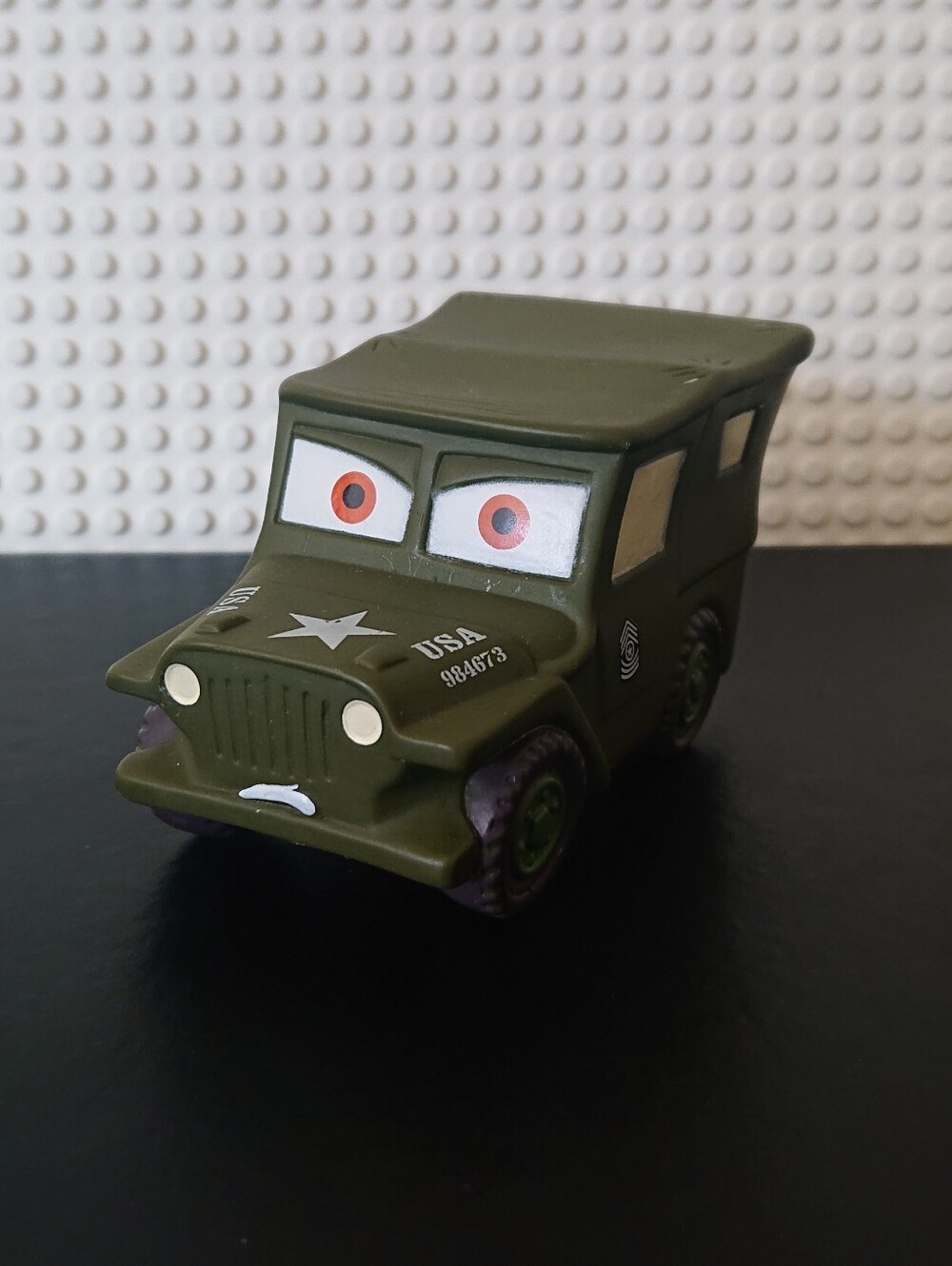 Disney Pixar Cars Movie - Sarge Military Jeep Vehicle - Soft Bath Toy